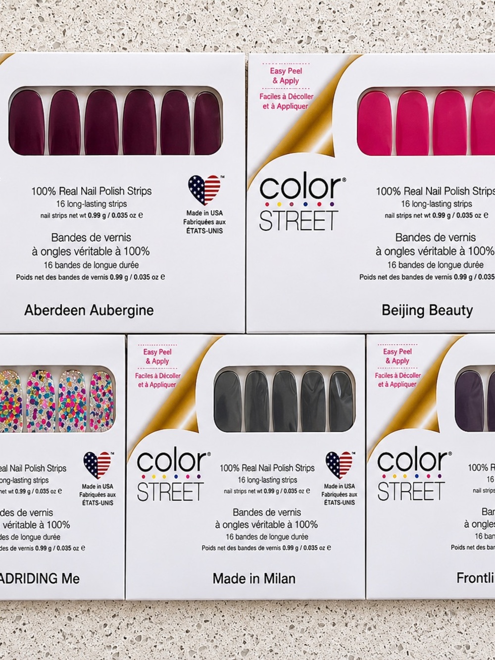 Color Street “World Traveler Collection”| 5 Set Bundle | Rare Retired Shades